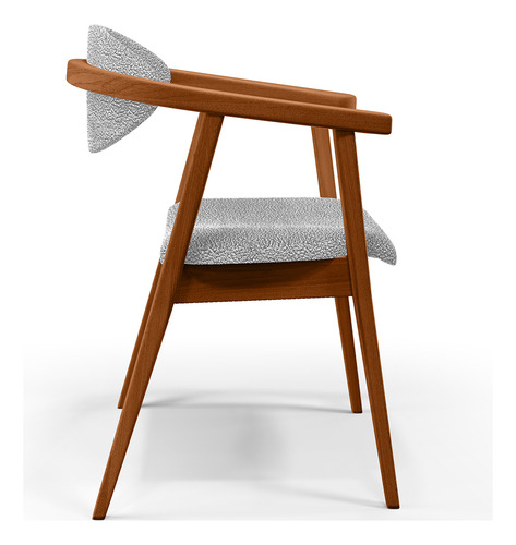 Poltrona Decorativa Para Sala De Estar E Recepção Cecília L02 Bouclê Cinza