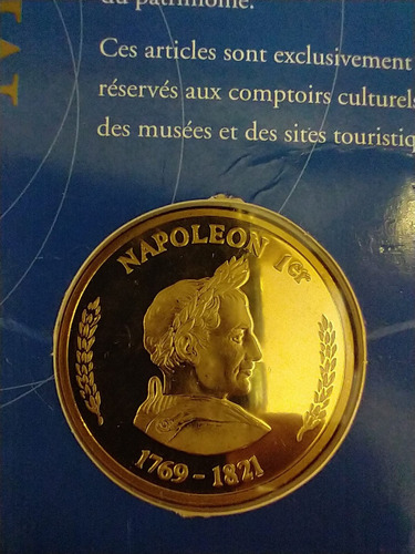 Imagen 3 de 3 de Medalla Hotel Des Invalides Napoleon 1° Oro Plaqué