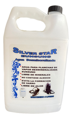 Agua Para Plancha De Vapor Silver Star 4litros