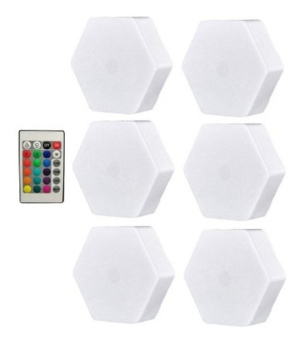 Lampara Led Rgb Hexagonal Touch Tatil Para Panel+bateria Aaa