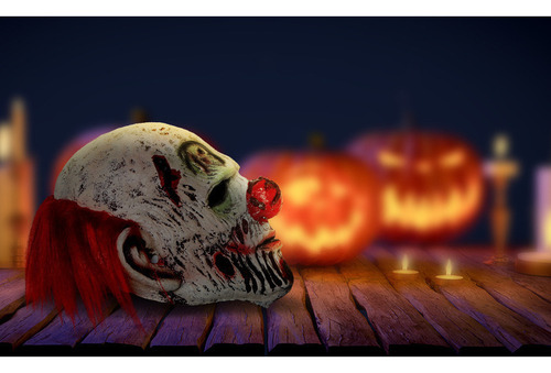 Máscara De Palhaço Malvado Terror Halloween Horror Face Zo