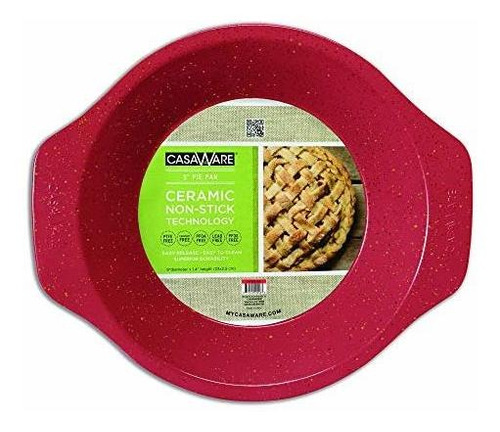Casaware Ceramic Coated Nonstick 9-inch Pie Pan (red Granite