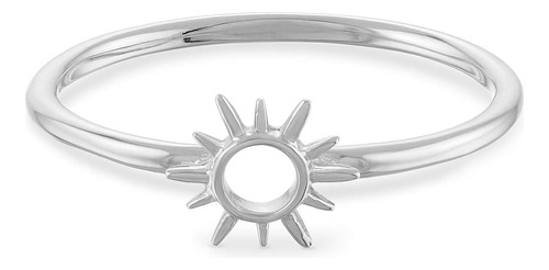 Jewelry Anillo De Plata De Sunburst Open Circle