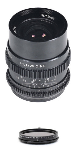 Slr Magic Cine 25mm F/1.4 Lente And Variable Nd Filter Kit (