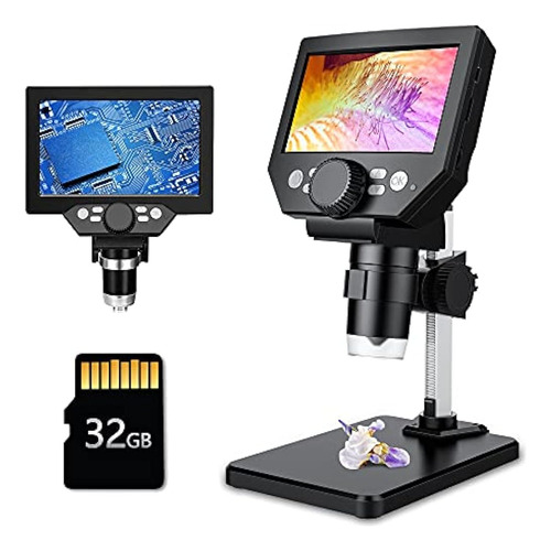 Microscopio Digital Lcd, 4,3 Pulgadas 1080p 10 Megapíxeles, 