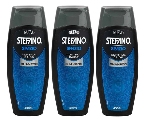 3 Shampoo Stefano Spazio Control Caída 400ml