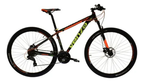 Mountain bike Venzo Skyline R29 M 21v frenos de disco hidráulico cambios Shimano Tourney TX color negro/amarillo/naranja  