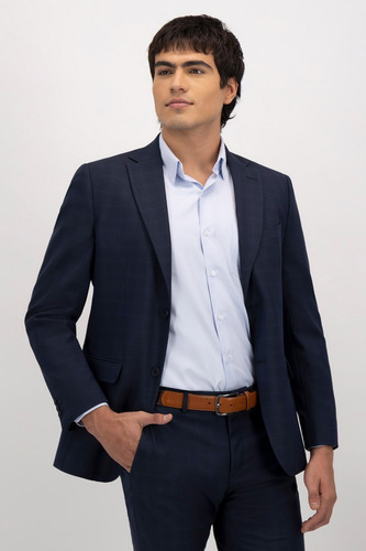 Traje Hombre Easy Care Slim Fit Verde Oscuro Cuadros 46