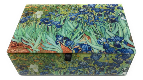 Van Gogh Iris Glass Keepsake Box, Bordes Biselados, Ter...