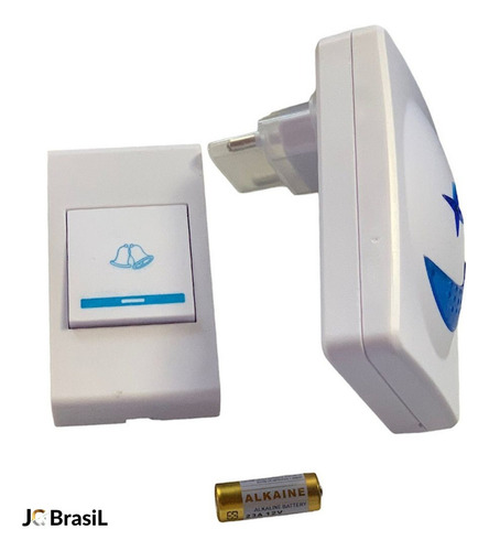 Campainha Residencial Wireless Sem Fio Resistente Água Wifi Branco Jgbrasil