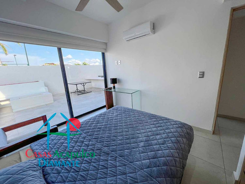 Cad Altamar Residencial Calypso 001. Terraza En L Con Jacuzzi Y Vista A Las Áreas Comunes, Sala Y Asador