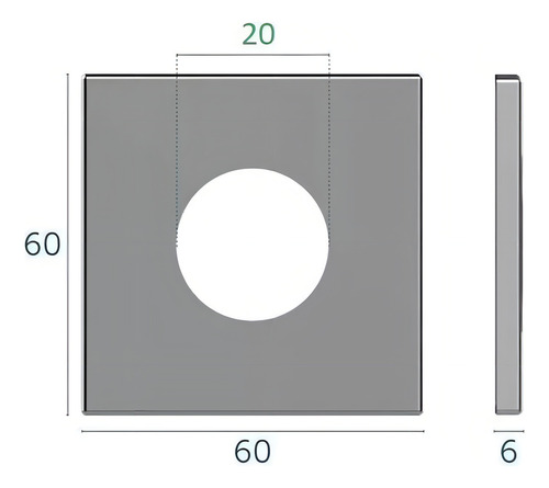 Canopla Quadrada Aço Inox 6 X 6 Cm - Blukit Acabamento Cromada Cor Prateado