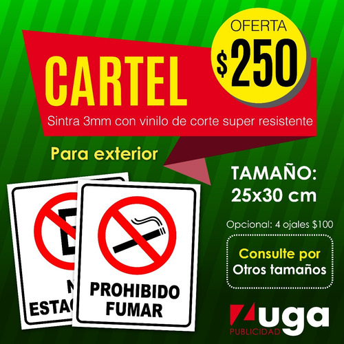 Imagen 1 de 3 de Cartel No Estacionar, Prohibido Estacionar, Sintra Pvc 3mm