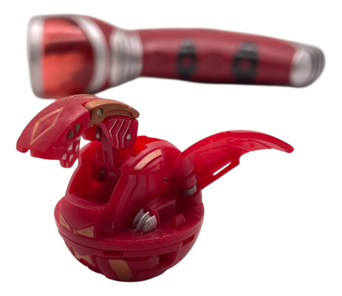 Bakugan Battle Warriors Red Dragon Dragonoid Y Lanzador 2009 (Usado)