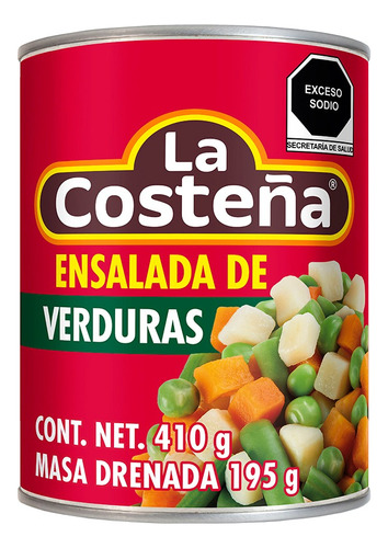 8 Pack Ensalada De Verduras La Costeña 410