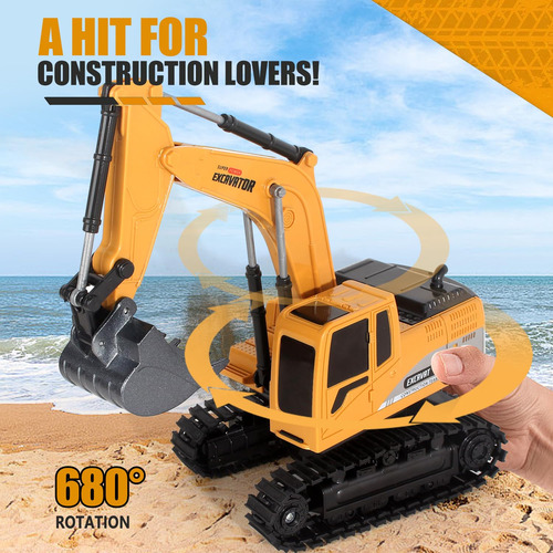 Jiakora Excavadora Rc Para Niños Con Pala Metalica Y Luz