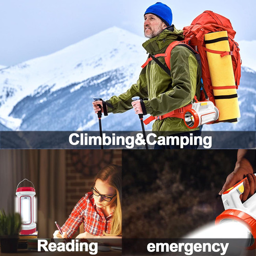 Luces Solares Para Campamento, Linterna Recargable, Batería