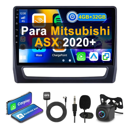 Autoestéreo De Pantalla Táctil Para Mitsubishi Asx 2020-2022 Negro