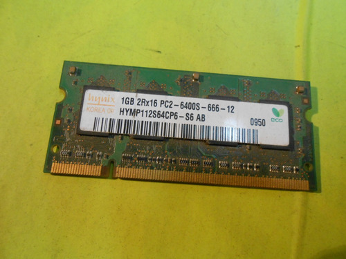 Memoria Hynix Sodimm 1gb Ddr2 667 Mhz - Hymp112s64cp6-s6 (Usado)