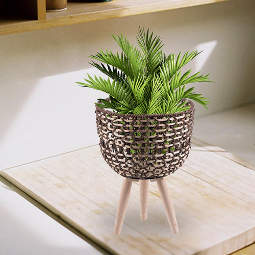 Soporte De Planta De Cesta Tejida Con Exhibición Estilo A S