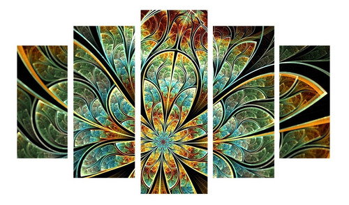 Imagen 2 de 7 de Cuadro Moderno Decorativo Madera Foto Abstracto Flor Full Hd
