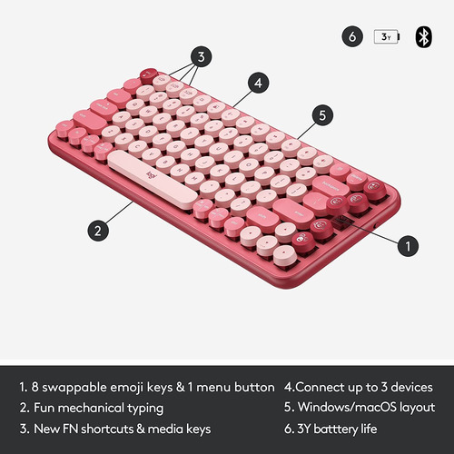 Teclado Mecanico Inalambrico Personalizable Logitech Pop Key