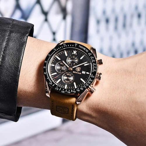 Relogio De Pulso Masculino Esportivo Original Pulseira Couro