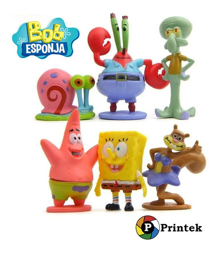 Figuras Bob Esponja - 6 Figuritas Principales