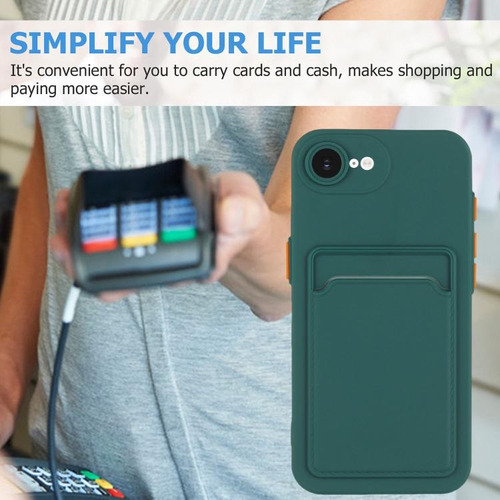 Capa Tpu Para iPhone 16e Com Slot Para Cartão