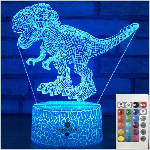Juguetes De Dinosaurio Con Luz Nocturna 3d Con Control Remot