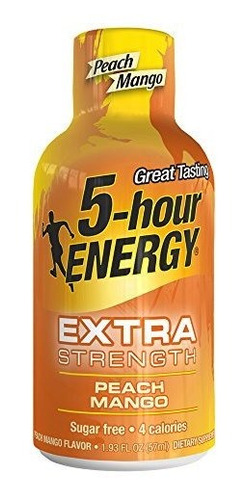 Disparos De Energía Extra De 5 Horas Energy - Peach Mango