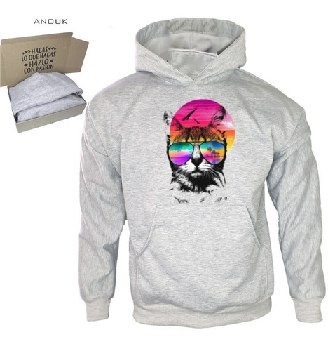 Imagen 9 de 10 de Buzo Hoodie Personalizado Saco Gato Play Estampado Unisex