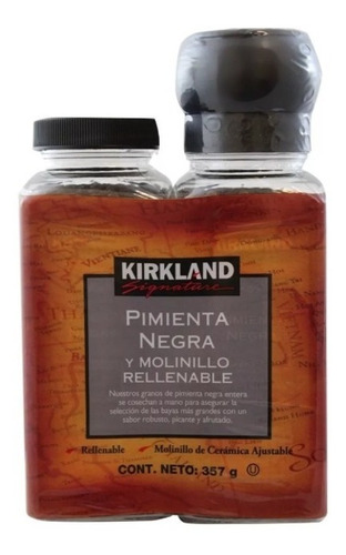 Pimienta Negra Y Molinillo Rellenable Kirkland 357 G