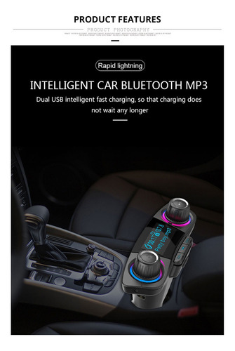 Coche Mp3 Player Bt Fm Transmisor Manos Libres