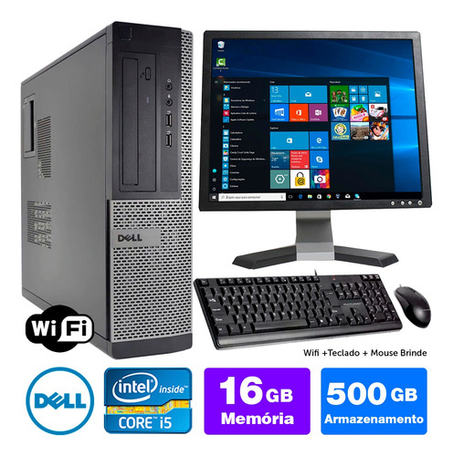 Pc Usado Dell Optiplex Int I5 2g 16gb 500gb Mon17q Brinde