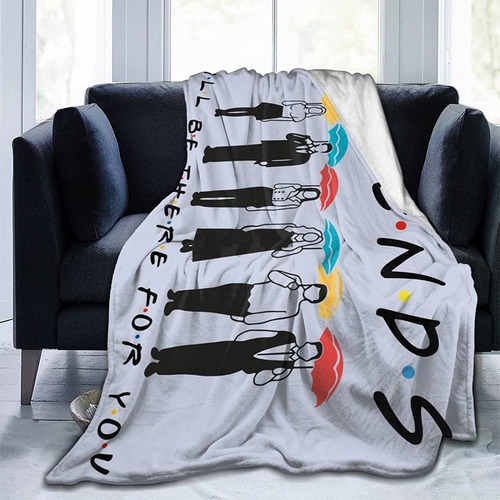 Frazada Friends Amigos Polar Suave Mod Individual Color Umbrella White