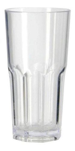 Imagen 3 de 7 de Vaso Trago Largo De Acrílico Facetado 375ml Transparente X64