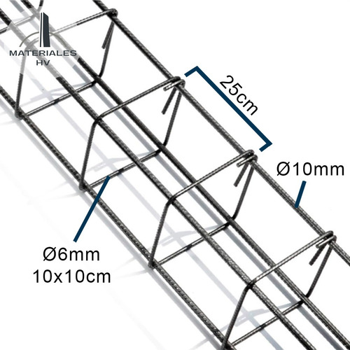 Columnas Armadas X 3 Mts - Hierro 10mm - Estribos 6mm 10x10