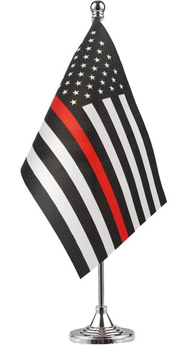 Gentlegirl.usa Thin Red Line American Firefighter Table Flag