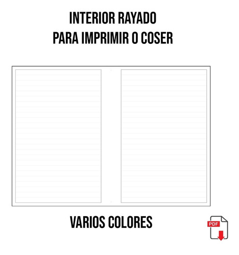 Interior Para Imprimir Cuadernos Hojas Rayadas Pdf (colores)