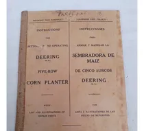 Comprar Antiguo Manual Instrucciones Sembradoras Maíz 5 Sur Deering 