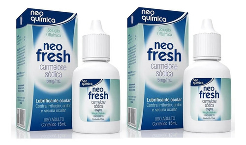 Colírio Neo Fresh 15ml - Carmelose Sódico (kit Com 02)