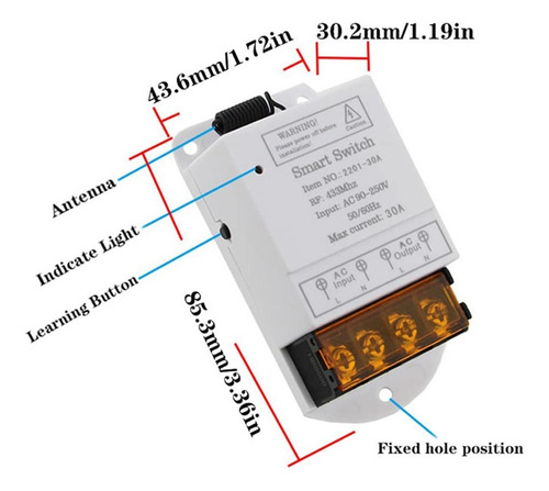 ... Interruptor Remoto Inalámbrico De 433 Mhz Ac