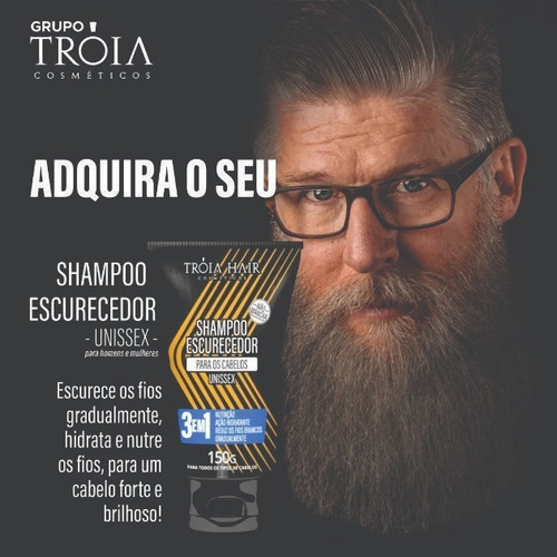 Shampoo Escurecedor 3 Em 1 - 150g Troia Hair - Nova Fórmula!