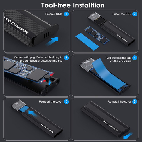 Adaptador Ssd M2 Ssd Case Nvme De Doble Protocolo M.2 A Usb