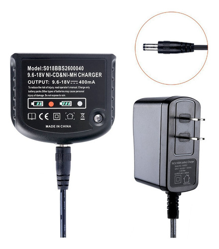 Cargador De 9.6v-18v Para Black And Decker, Black & Decker C