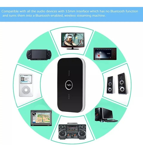 Imagen 8 de 10 de Transmisor Y Receptor De Audio 2 En 1 Bluetooth V4.0 Rt-b6