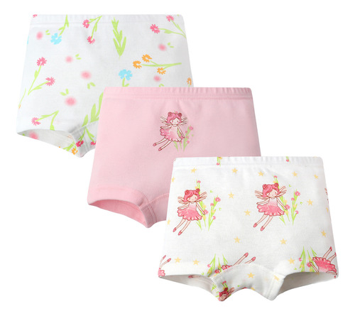 Juego De 3 Piezas De Ropa Interior De Bebé Estampada Bonita