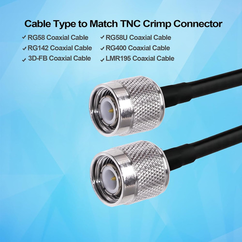 Tnc Macho Conector Tnc Macho Plug Crimp Conector Para Rg5...