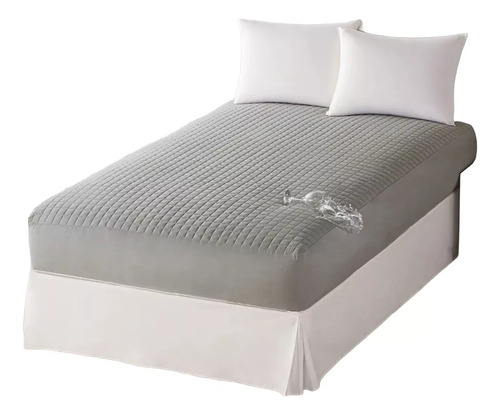 Protector De Colchon King Size Basic Repelente Gris Concord